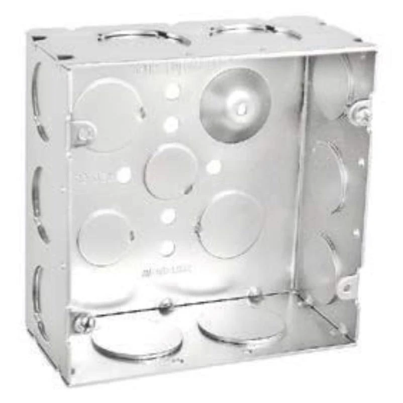 2-gang Steel Square Wall Box, 42 Cubic Inches, Ul Listed