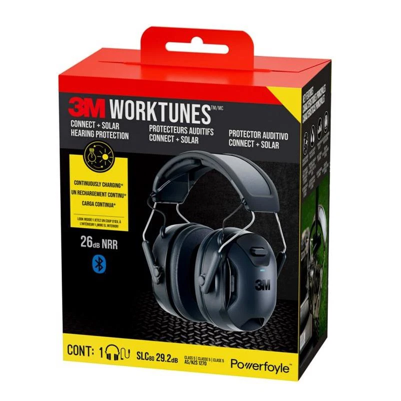 3M WorkTunes Connect + 26 dB Solar Wireless Bluetooth Earmuffs