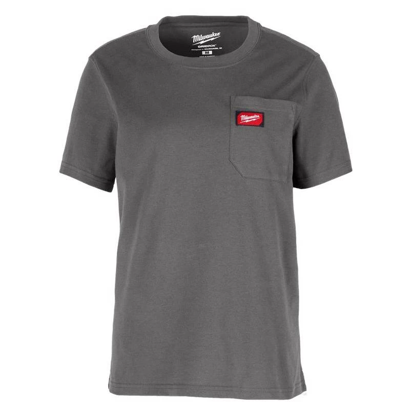 Milwaukee Gridiron L Short Sleeve Women's Round Neck Gray Tee Shirt