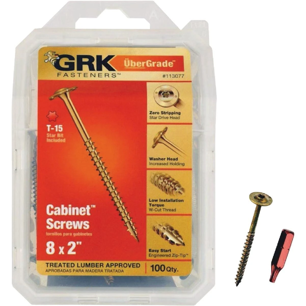 GRK #8 x 2 In. Star Drive Cabinet Screw (100 Ct.)