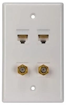 Dual-coax Wall Plate For Dual Cat5/cat6 Connections - Model Tph559r