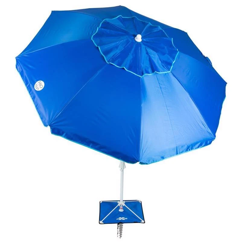 Rio 84 in. Tiltable Blue Beach Umbrella
