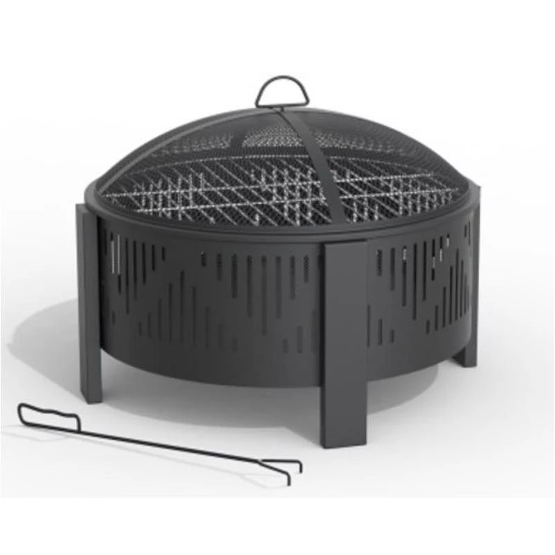 Living Accents 29 in. W Steel Round Wood Fire Pit