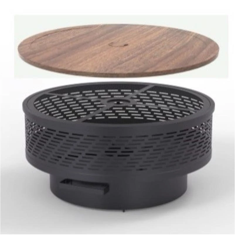 Living Accents 35 in. W Steel Round Wood Fire Pit