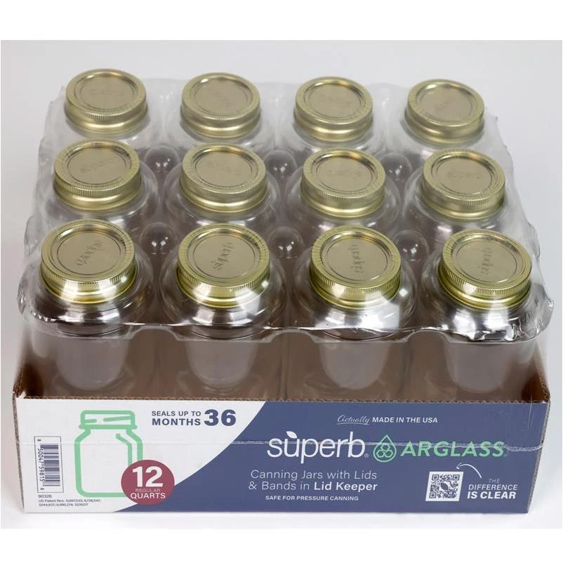 Superb Regular Mouth Canning Jar 32 oz 12 pk