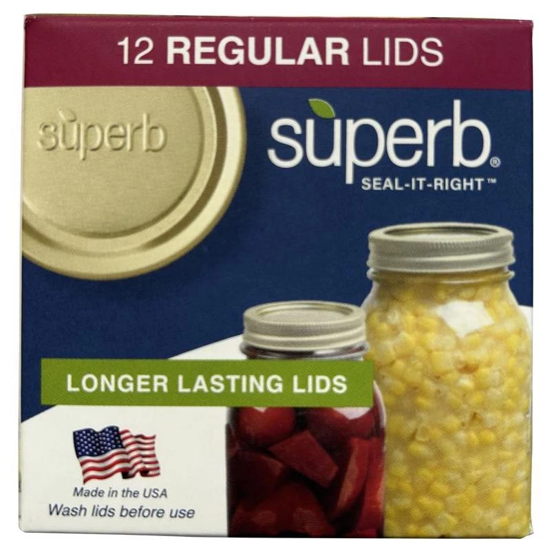 Superb Regular Mouth Canning Lid 12 pk