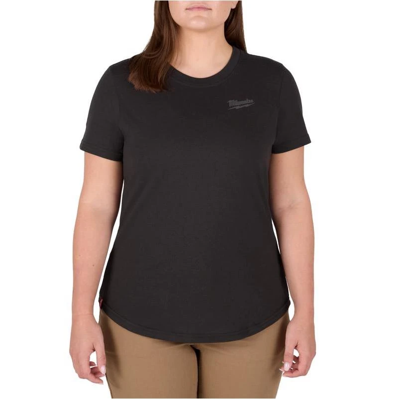 Milwaukee Freeflex L Short Sleeve Women's Round Neck Black Tee Shirt