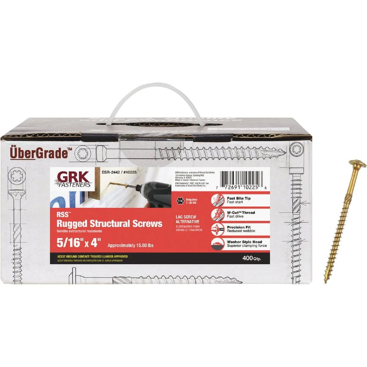GRK RSS Rugged 5/16 In. x 4 In. Star Drive Washer Head Structure Screw (400 Ct.)