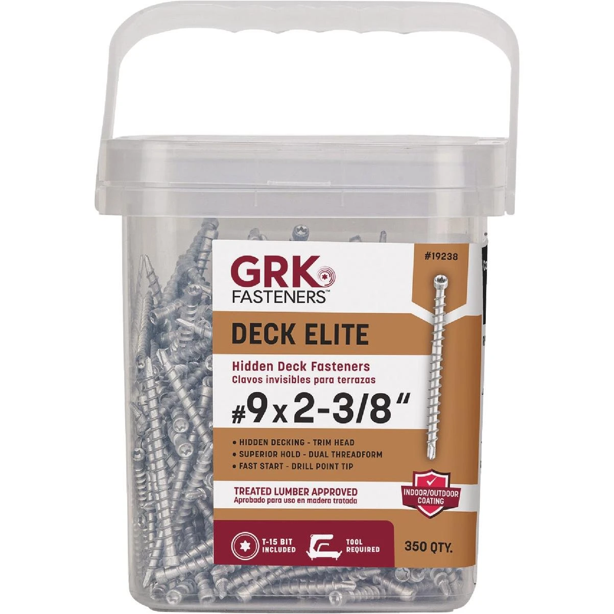 GRK Deck Elite #9 x 2-3/8 In. Star Drive Bugle-Head Hidden Fastener Deck Screw (350 Ct.)