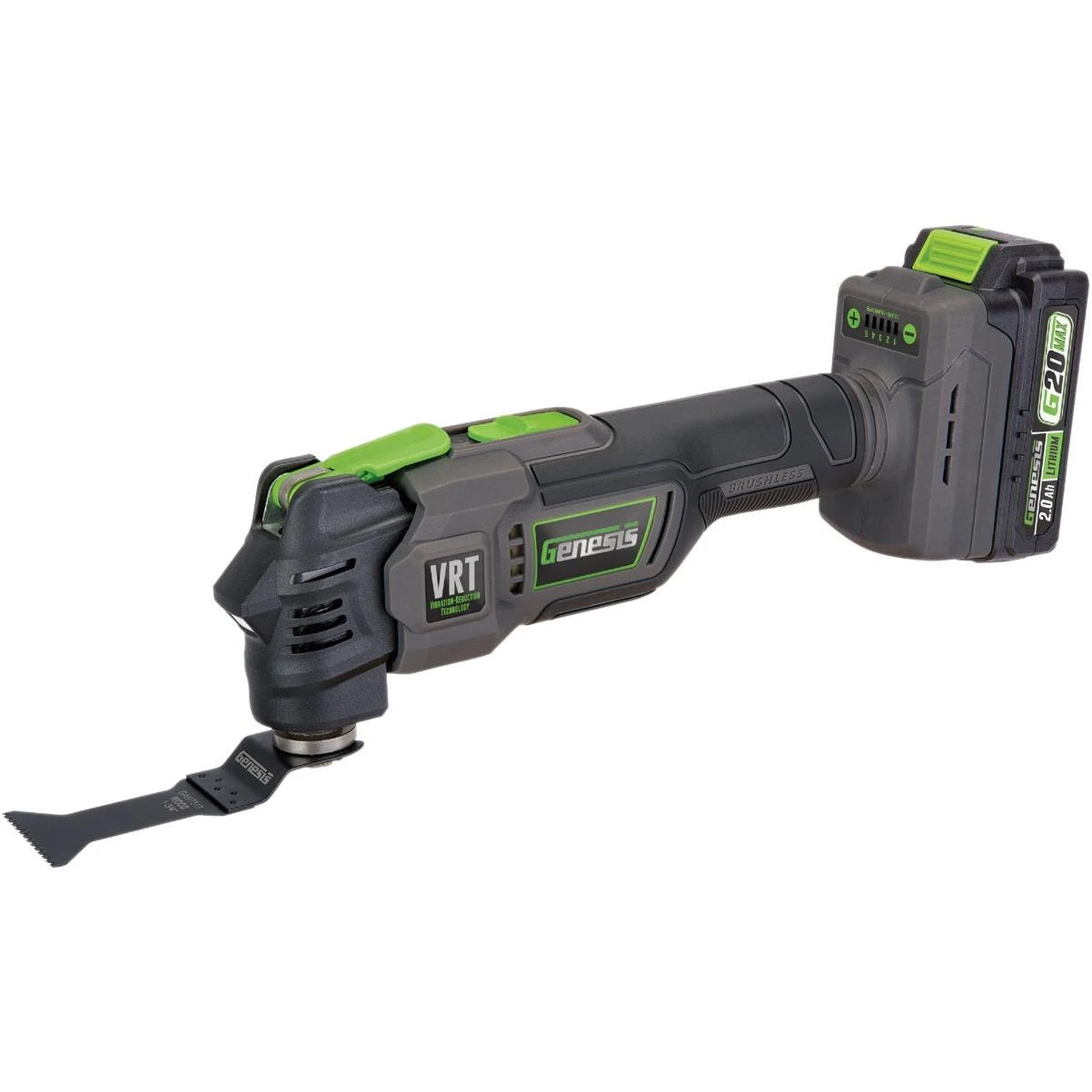 Genesis 20 Volt Brushless Cordless Oscillating Multi-Tool Kit with 2.0 Ah Battery & Charger
