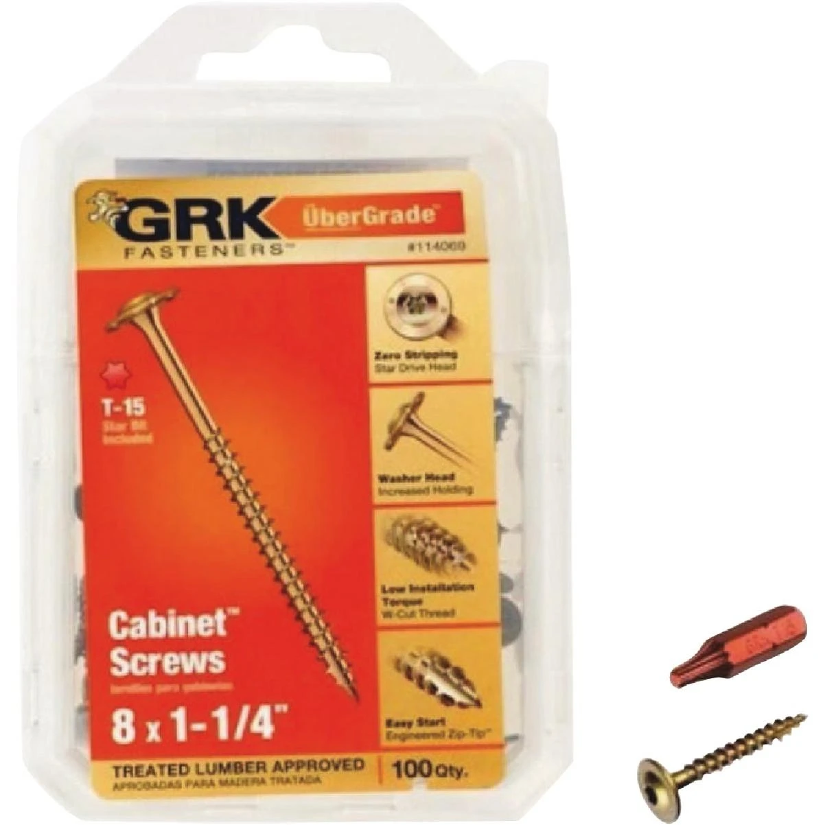 GRK #8 x 1-1/4 In. Star Drive Cabinet Screw (100 Ct.)