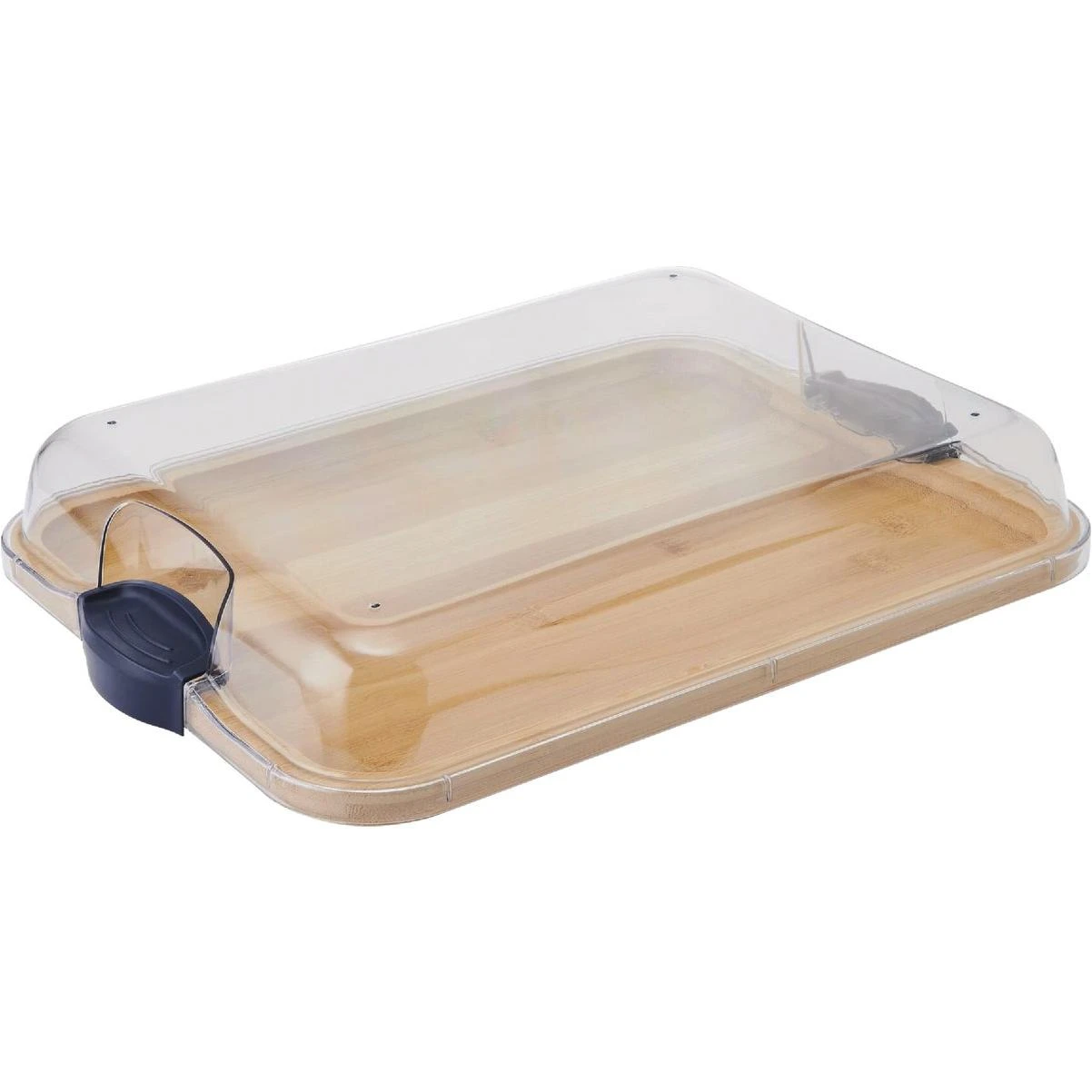 Farberware 11 In. x 14 In. Build a Board Dual-Sided Bamboo Cutting Board with Locking Lid and Handles