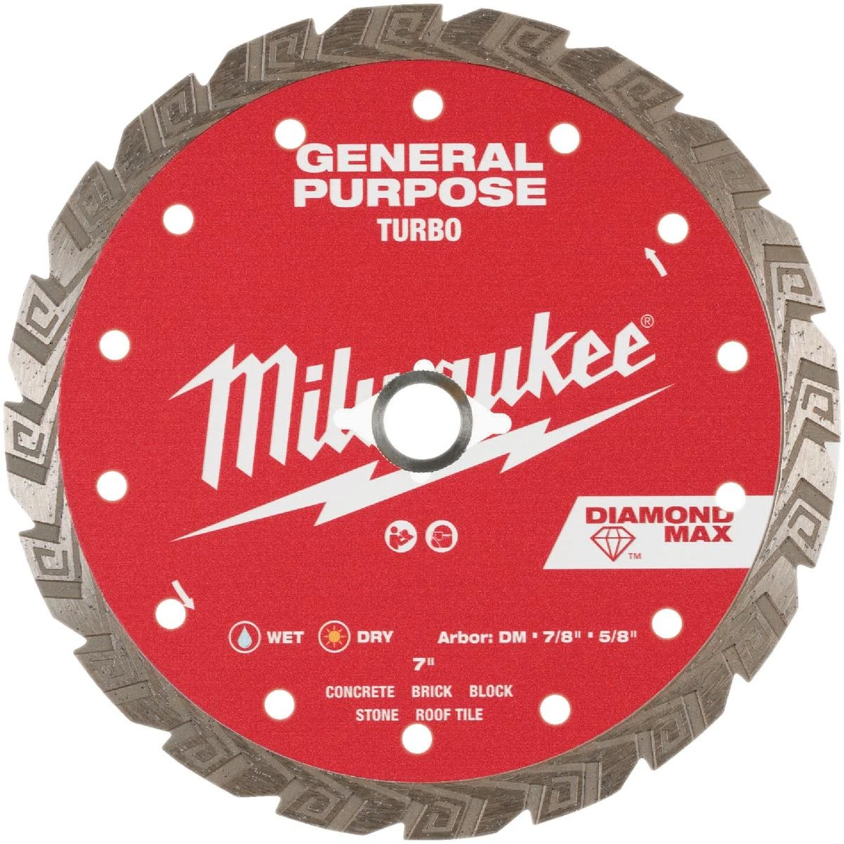Milwaukee DIAMOND MAX 7 In. Turbo Rim General Purpose Diamond Blade