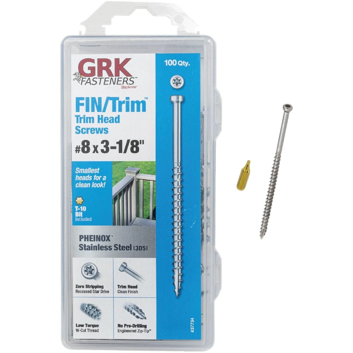 GRK Fasteners GRK #8 x 3-1/8 In. Star Drive Stainless Steel Trim