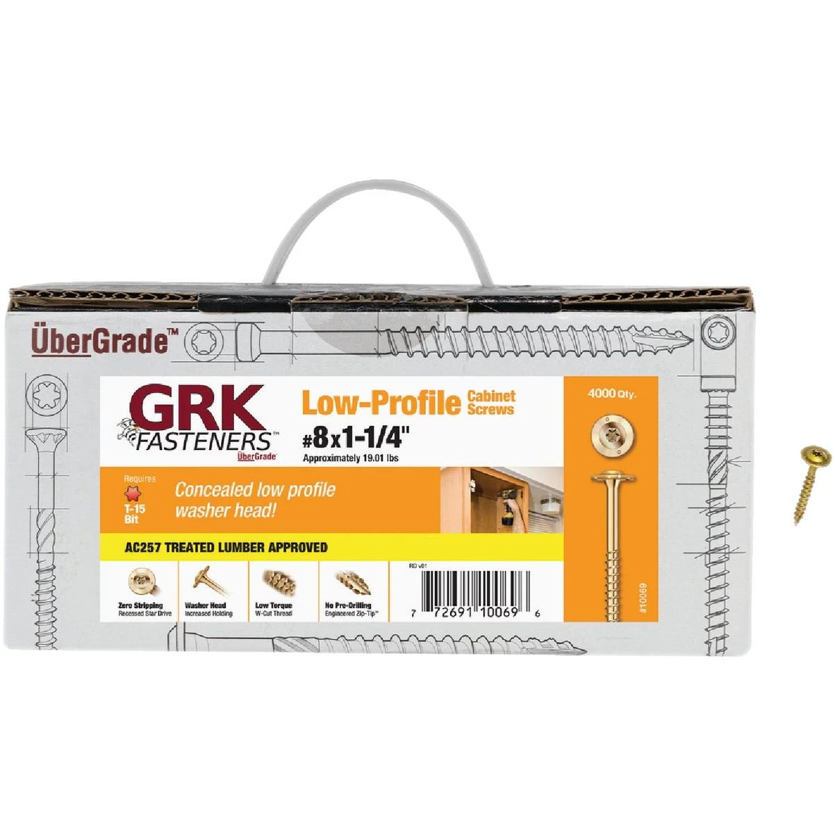 GRK #8 x 1-1/4 In. Star Drive Cabinet Screw (4000 Ct.)