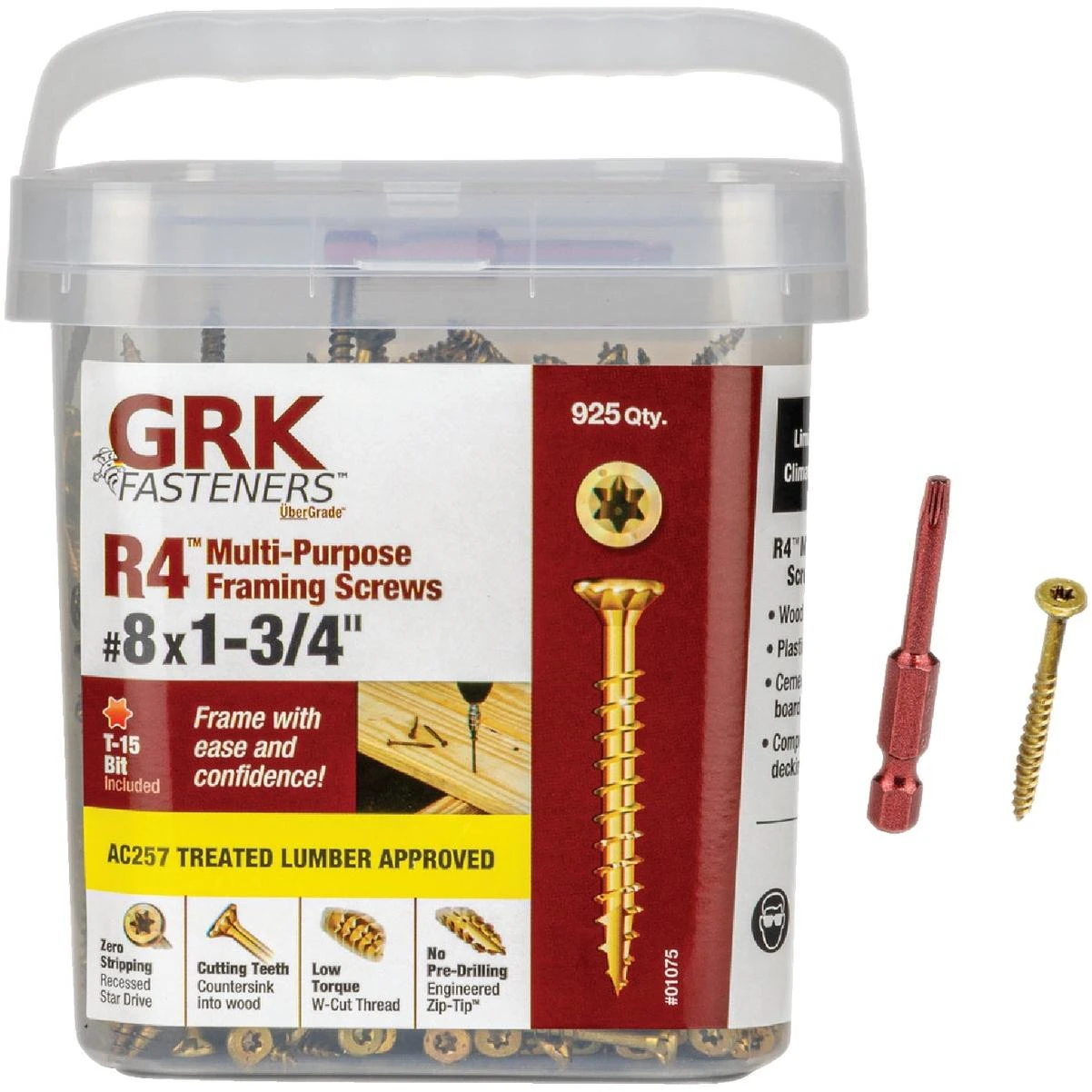 GRK R4 #8 x 1-3/4 In. Star Drive Multi-Purpose Wood Screw (925 Ct.)