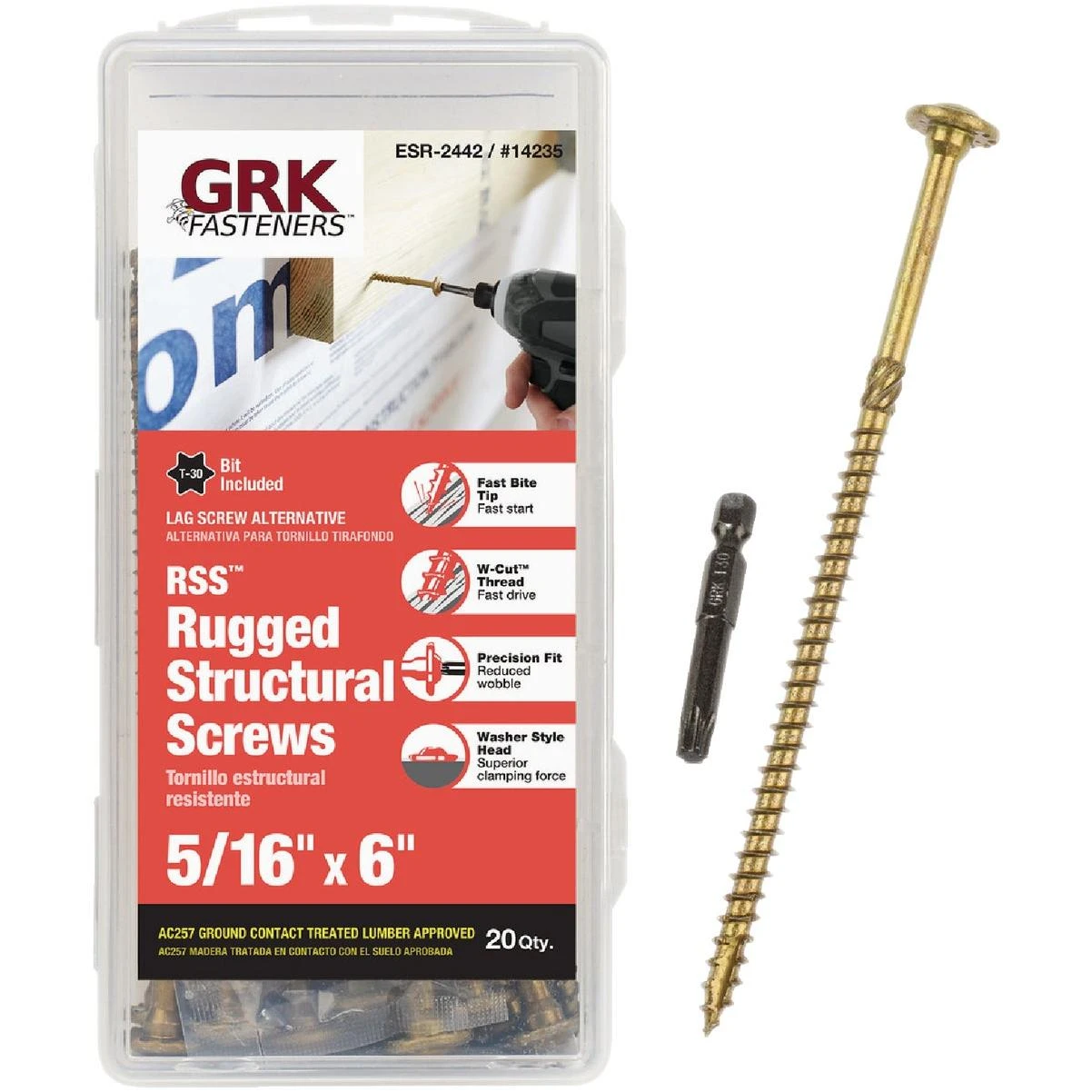 GRK RSS Rugged 5/16 In. x 6 In. Star Drive Washer Head Structure Screws (20 Ct.)