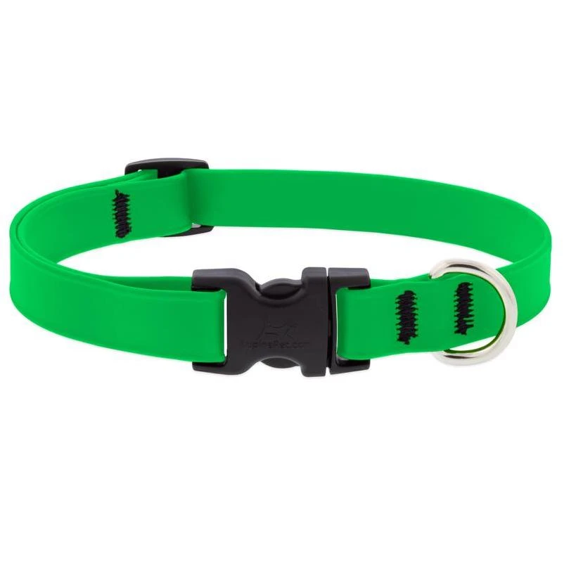 Lupine Neon Green 3/4-Inch Waterproof Adjustable Dog Collar 9-14 in