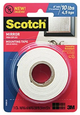 Mirror Mounting Tape, 1 Inch by 60 Inches, Heavy Duty Double-Sided Adhesive Tape