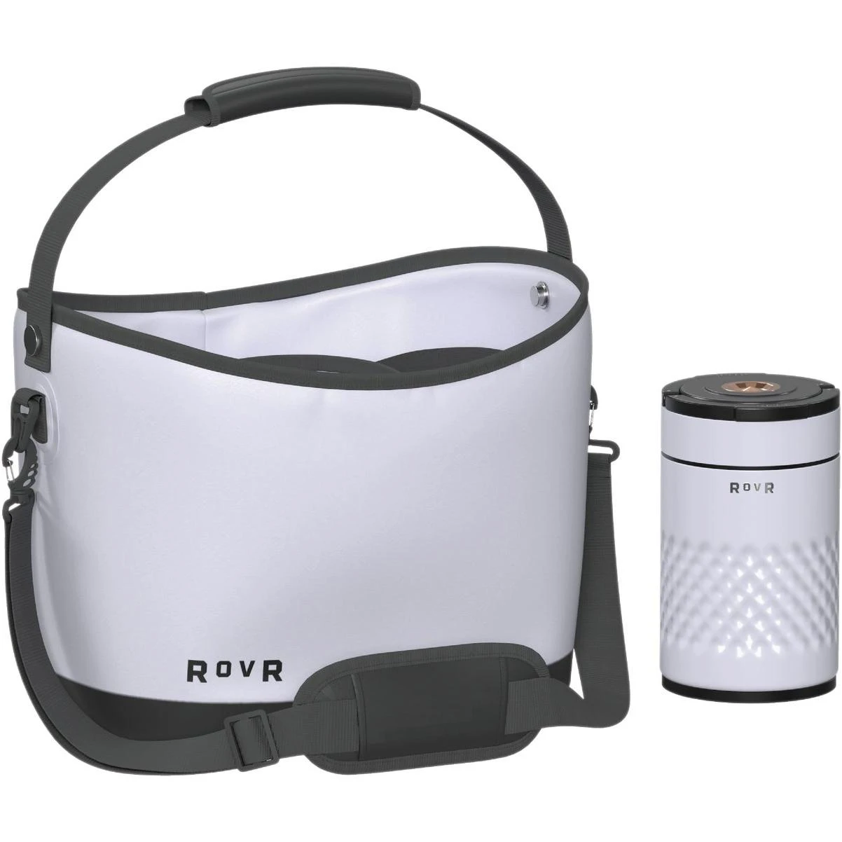 RovR Products KeepR Beverage Tote Caddy with Ice Bucket & Shoulder Strap, Powder