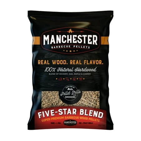 Manchester Barbecue Wood Pellets for Smoker - Super-Premium BBQ Wood Pellets  Competition Blend Pellets for Pellet Grill  100% Natural Hardwood Hickory  Oak  Maple  and Cherry