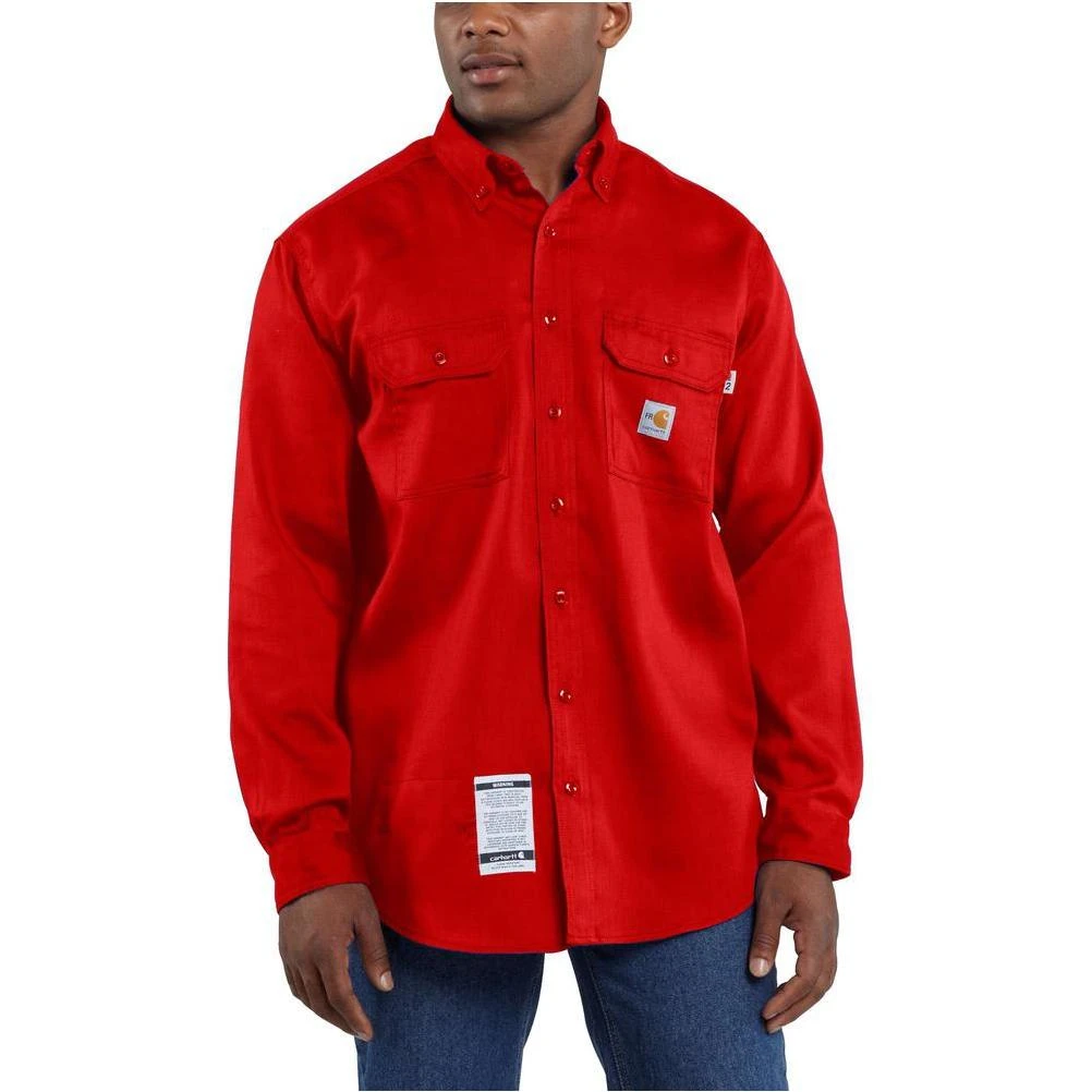 Men's Tall X-Large H Red FR Light Weight Twill Shirt