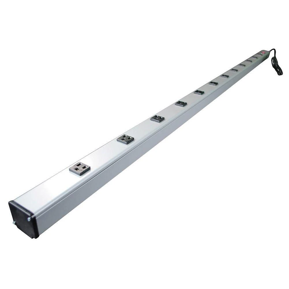 12-Outlet 15-Amp Industrial Power Strip with Lighted On/Off Switch, 15 ft. Cord