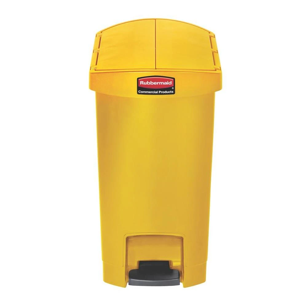 Slim Jim Step-On 8 Gal. Yellow Plastic End Step Trash Can