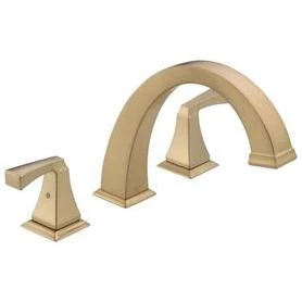 Delta Dryden Champagne Bronze 2-Handle Deck Mount Bathtub Faucet