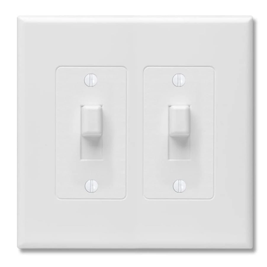 TayMac Revive 2-Gang White Double Toggle Wall Plate