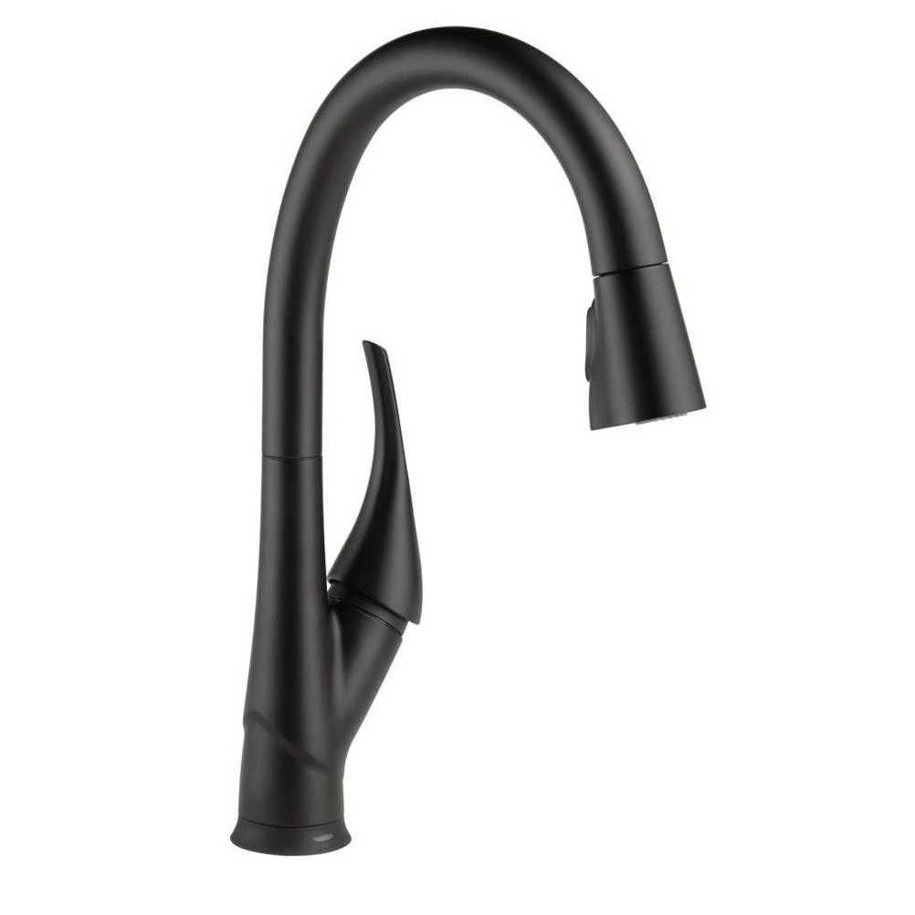 Esque Single-Handle Pull-Down Sprayer Kitchen Faucet with Touch2O Technology and ShieldSpray Technology in Matte Black