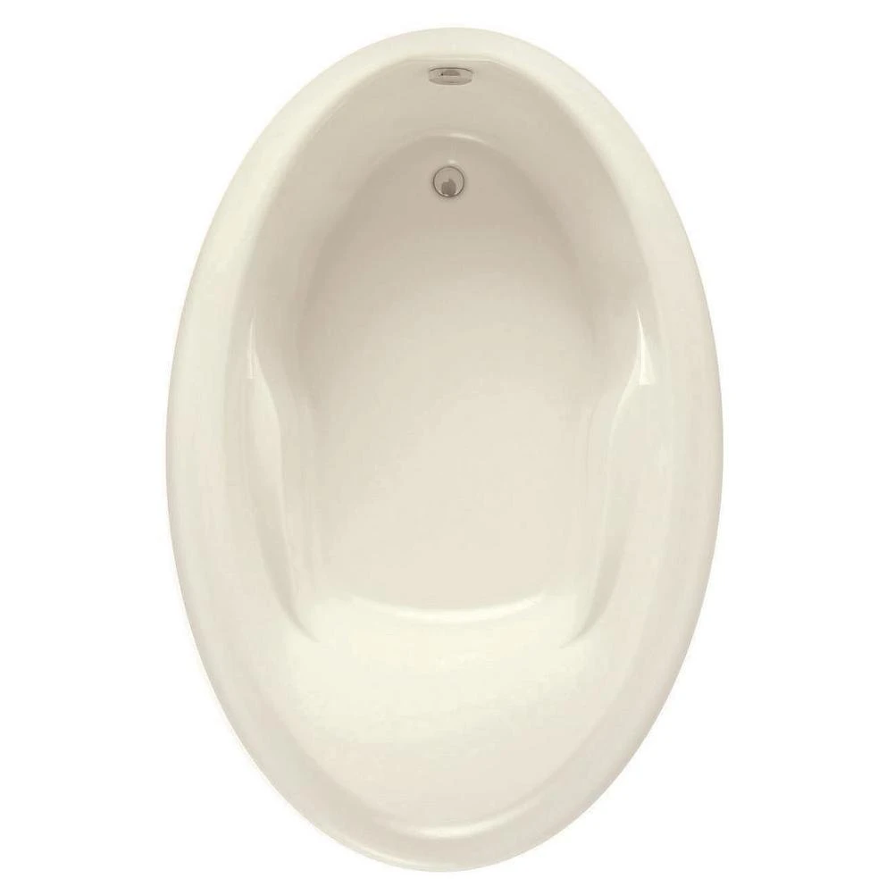 Starla 60 in. Acrylic Reversible Drain Oval Drop-In Soaking Bathtub in Biscuit