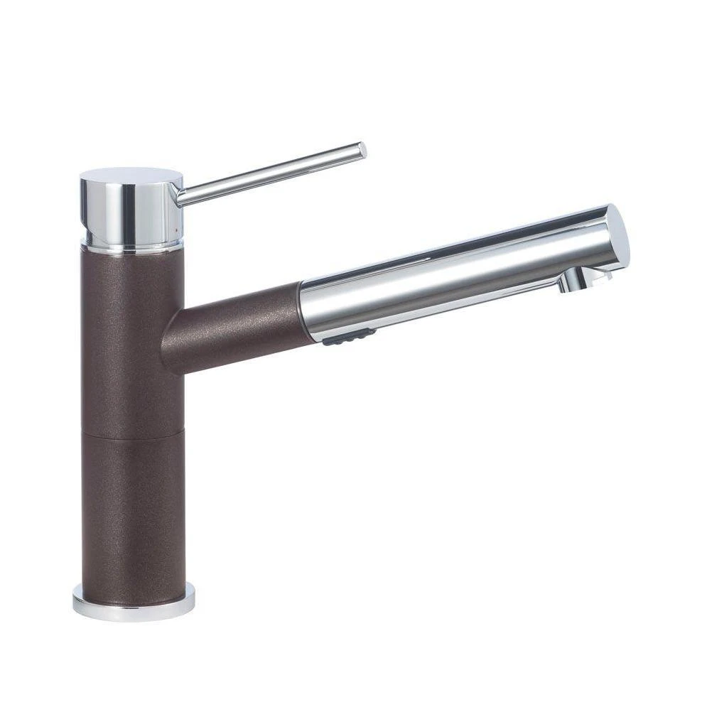 Alta Compact Single-Handle Pull-Out Sprayer Kitchen Faucet In Cafe Brown/Chrome Mix