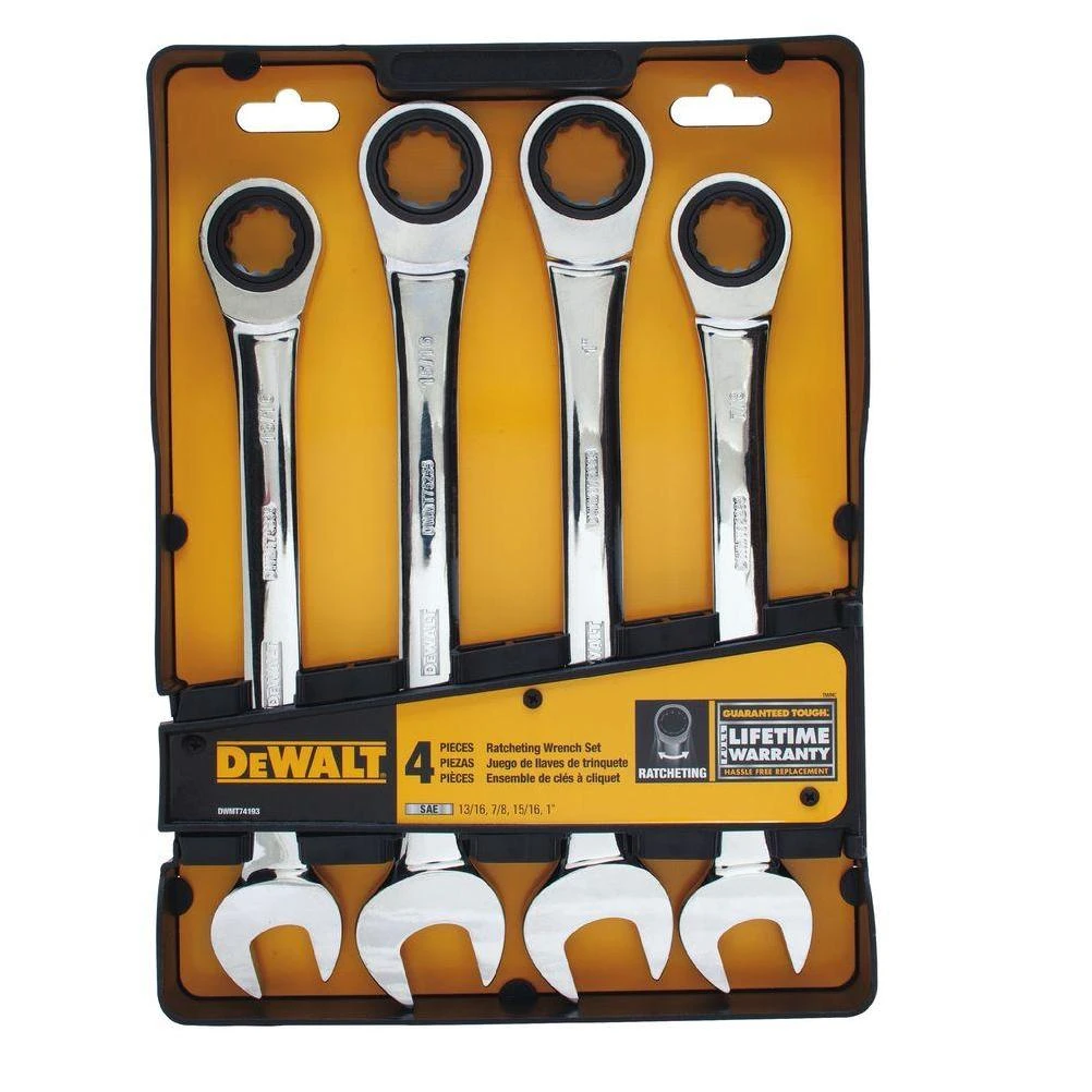 Ratcheting Combination SAE Wrench Set (4-Piece)