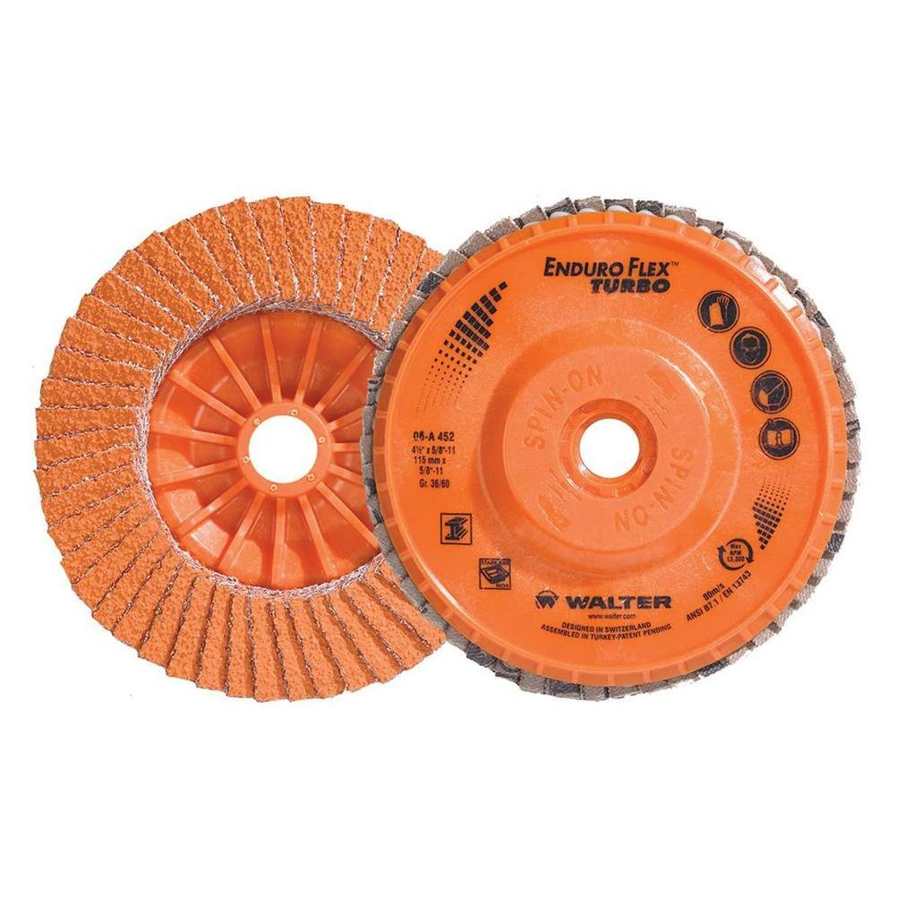 ENDURO-FLEX Turbo 4.5 in. x 5/8-11 in. Arbor GR36/60 Blending Flap Disc (10-Pack)