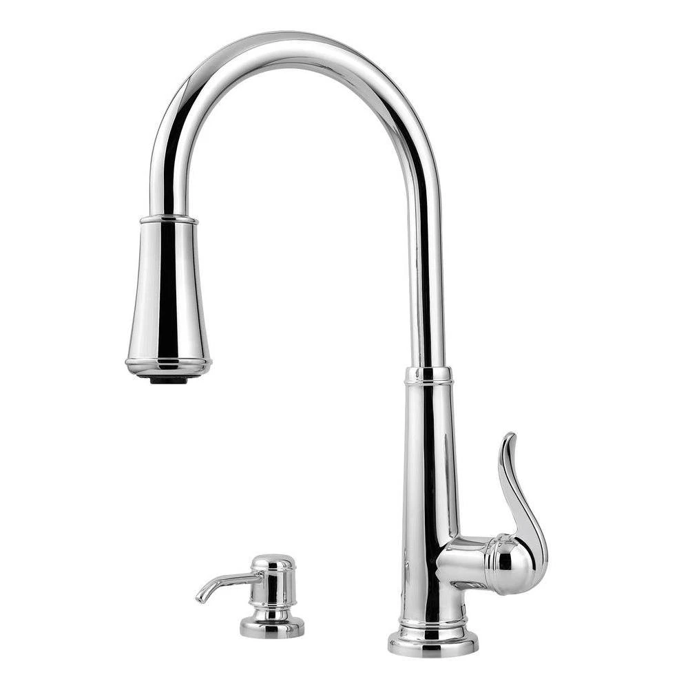 Ashfield Single-Handle Pull-Down Sprayer Kitchen Faucet in Polished Chrome