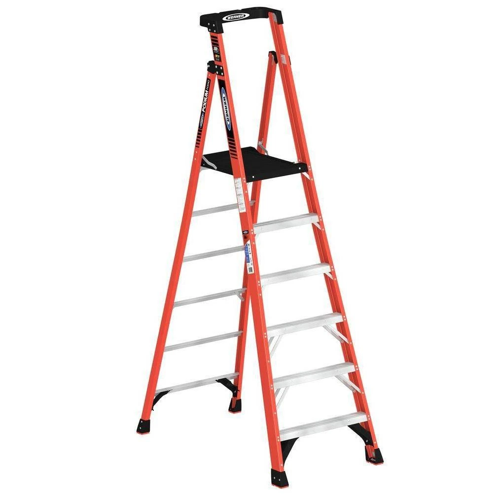 12 ft. Reach Fiberglass Podium Ladder with 300 lb. Load Capacity Type IA Duty Rating (Comparable to 8 ft. Stepladder)