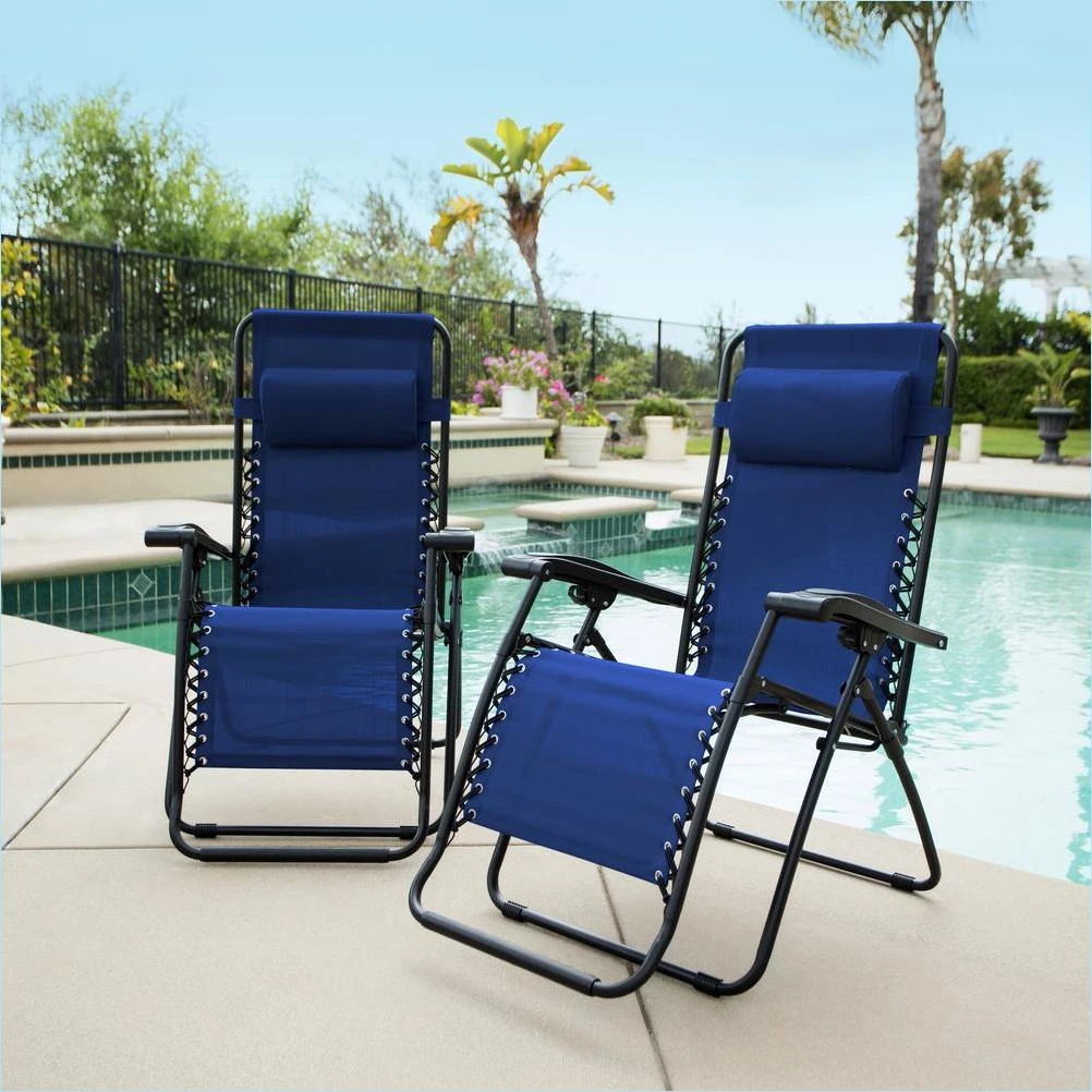 Caravan Blue Metal Infinity Zero Gravity Patio Chair (2-Pack)