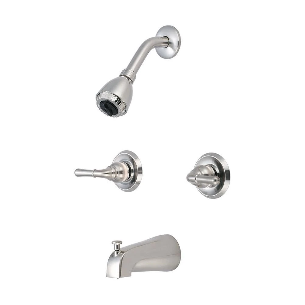 Elite 2-Handle 1-Spray Tub and Shower Faucet in Brushed Nickel (Valve Included)