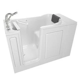 Safety Tubs 48-in White Gelcoat/Fiberglass Walk-In Bathtub with Left-Hand Drain