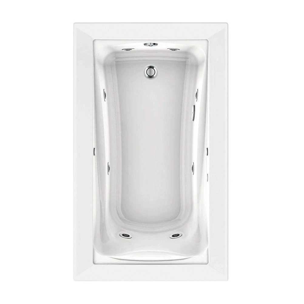 Green Tea 60 in. x 36 in. Reversible Drain EcoSilent EverClean Whirlpool and Air Bath Tub with Chromatherapy in White
