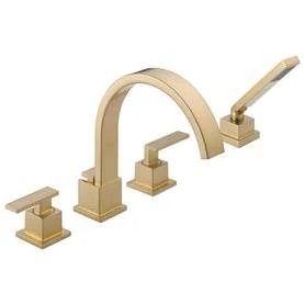 Delta Vero Champagne Bronze 2-Handle Deck Mount Bathtub Faucet