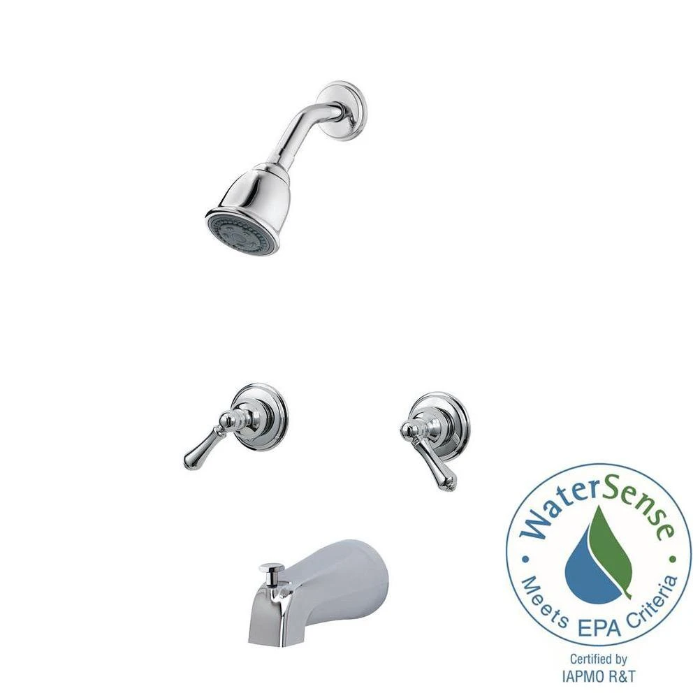 2-Handle Tub and Shower Faucet Trim Kit in Polished Chrome (Valve Not Included