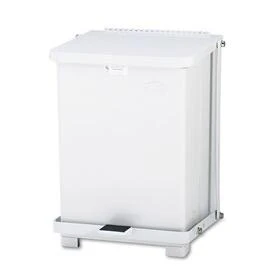 Rubbermaid Commercial Products 7-Gallon White Steel Commercial Trash Can with Lid