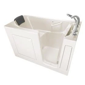 Safety Tubs 59.5-in Linen Gelcoat/Fiberglass Walk-In Bathtub with Right-Hand Drain