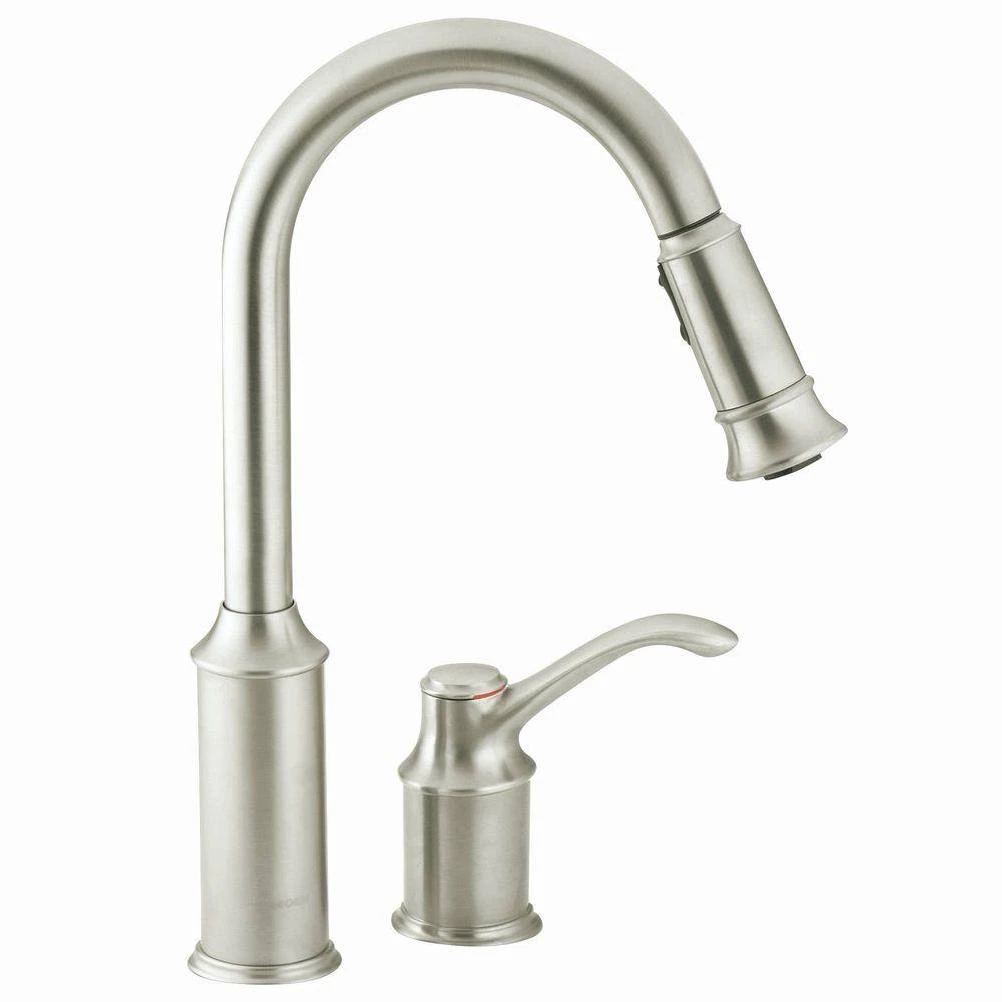 Aberdeen Single-Handle Pull-Down Sprayer Kitchen Faucet with Reflex in Classic Stainless