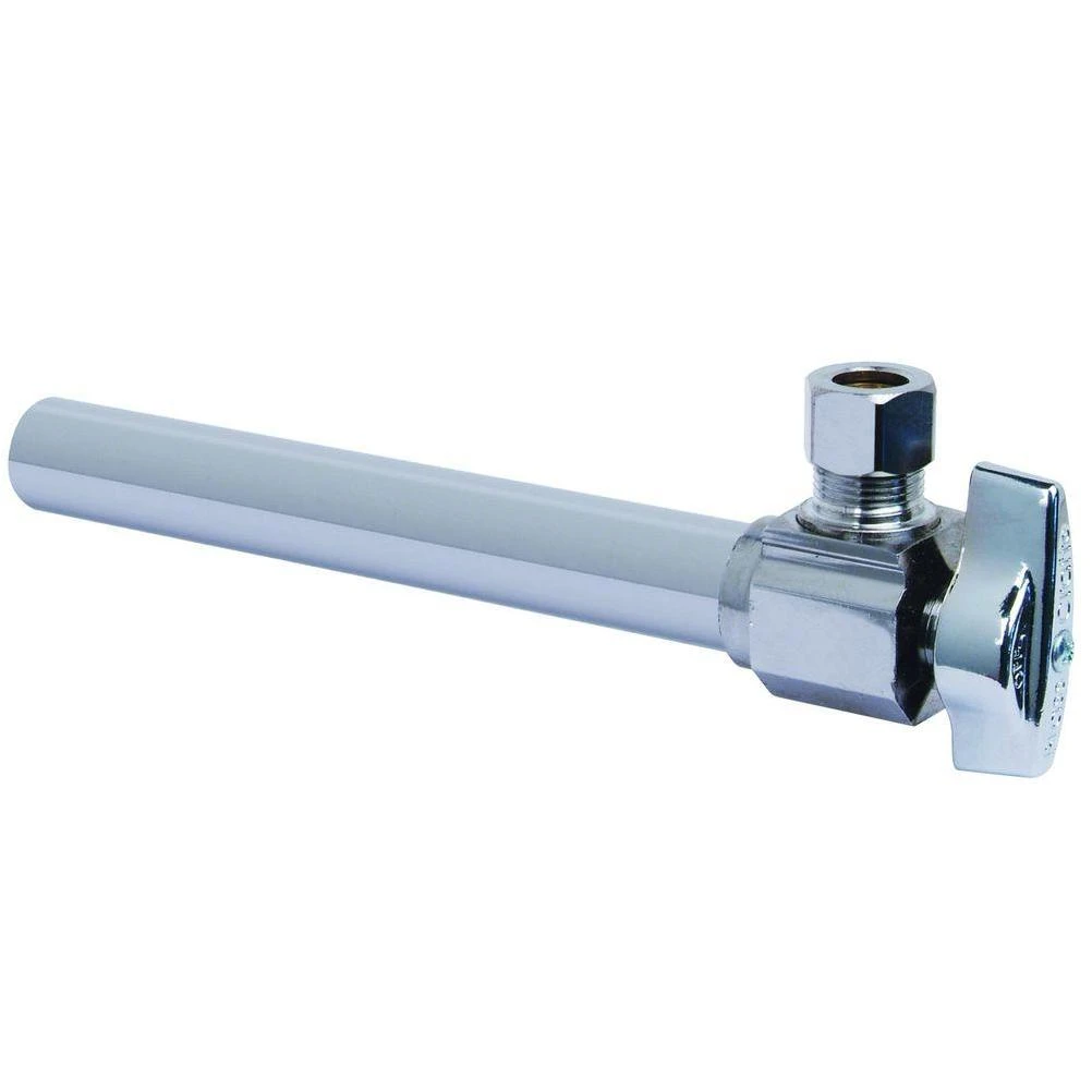 1/2 in. Nom Sweat Inlet x 3/8 in. O.D. Comp Outlet 1/4-Turn Angle Ball Valve with 5 in. Extension Tube