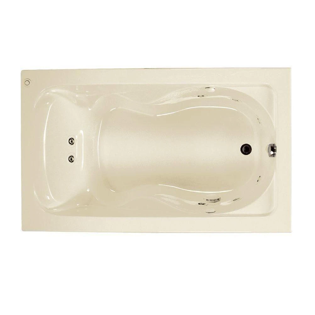 Cadet 60 in. x 36 in. Reversible Drain EverClean Whirlpool Tub in Linen