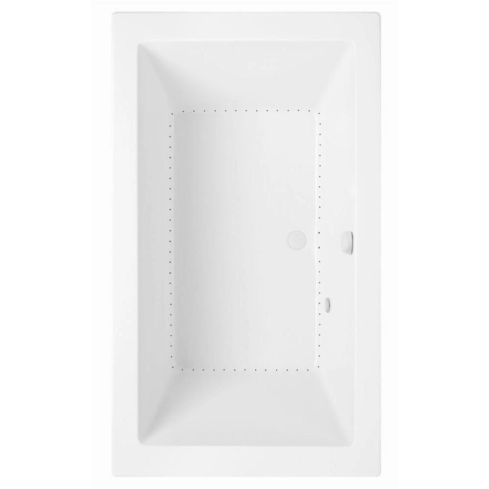 Serenity 22 - 60 in. Acrylic Center Drain Rectangular Drop-In Bathtub with DriftBath and Chromotherapy in White