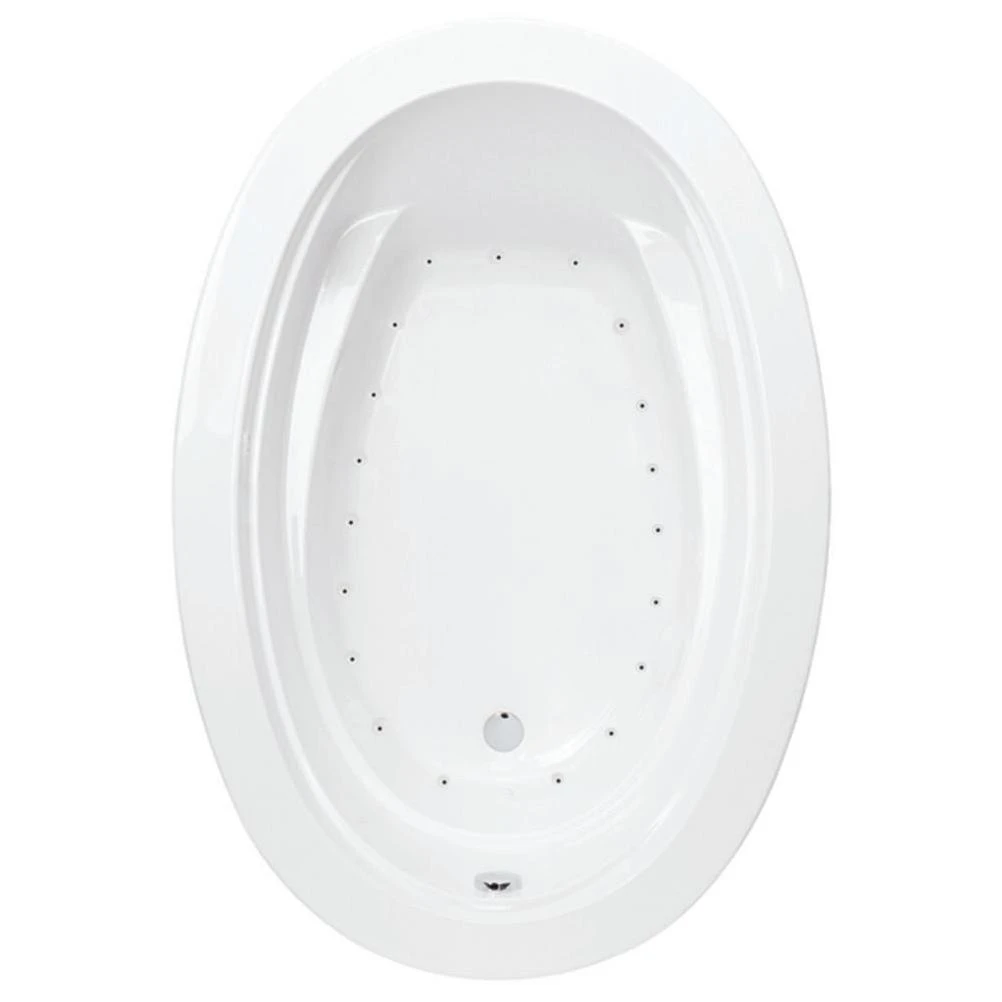 Belmont I 60 in. Acrylic Reversible Drain Oval Drop-In Air Bath Tub in White